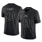 Kooe LA.Chargers #93 Teair Tart Player Black Limited Reflective Home Game Stitched Jerseys