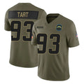 Kooe LA.Chargers #93 Teair Tart Player Olive 2025 Salute To Service Limited Game Stitched Jerseys