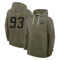 Kooe LA.Chargers #93 Teair Tart Player Olive Salute to Service Pullover Hoodies Limited Stitched Jerseys