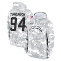 Kooe LA.Chargers #94 Dalvin Tomlinson Player Arctic Camo Salute to Service Hoodies Limited Game Stitched Jerseys