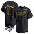 Kooe LA.Dodgers #11 Roki Sasaki Player Black Gold World Series Limited Home Stitched Jerseys