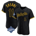 Kooe LA.Dodgers #11 Roki Sasaki Player Black World Series Meet Snake Skin City Limited Elite Home Stitched Jerseys