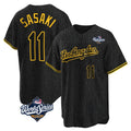 Kooe LA.Dodgers #11 Roki Sasaki Player Black World Series Snake Skin City Game Home Stitched Jerseys