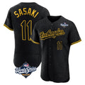 Kooe LA.Dodgers #11 Roki Sasaki Player Black World Series Snake Skin City Limited Elite Home Stitched Jerseys