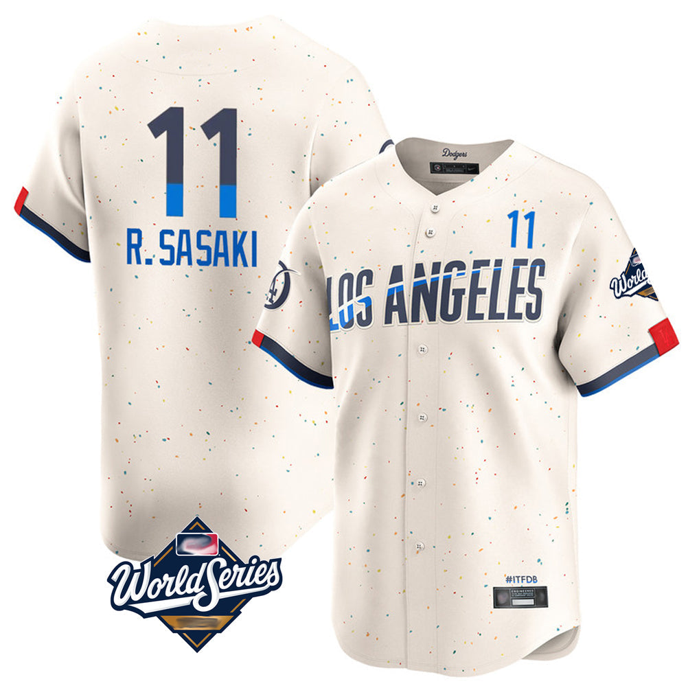 Kooe LA.Dodgers #11 Roki Sasaki Player Cream World Series City Connect Limited Home Stitched Jerseys