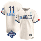 Kooe LA.Dodgers #11 Roki Sasaki Player Cream World Series Meet City Connect Limited Home Stitched Jerseys