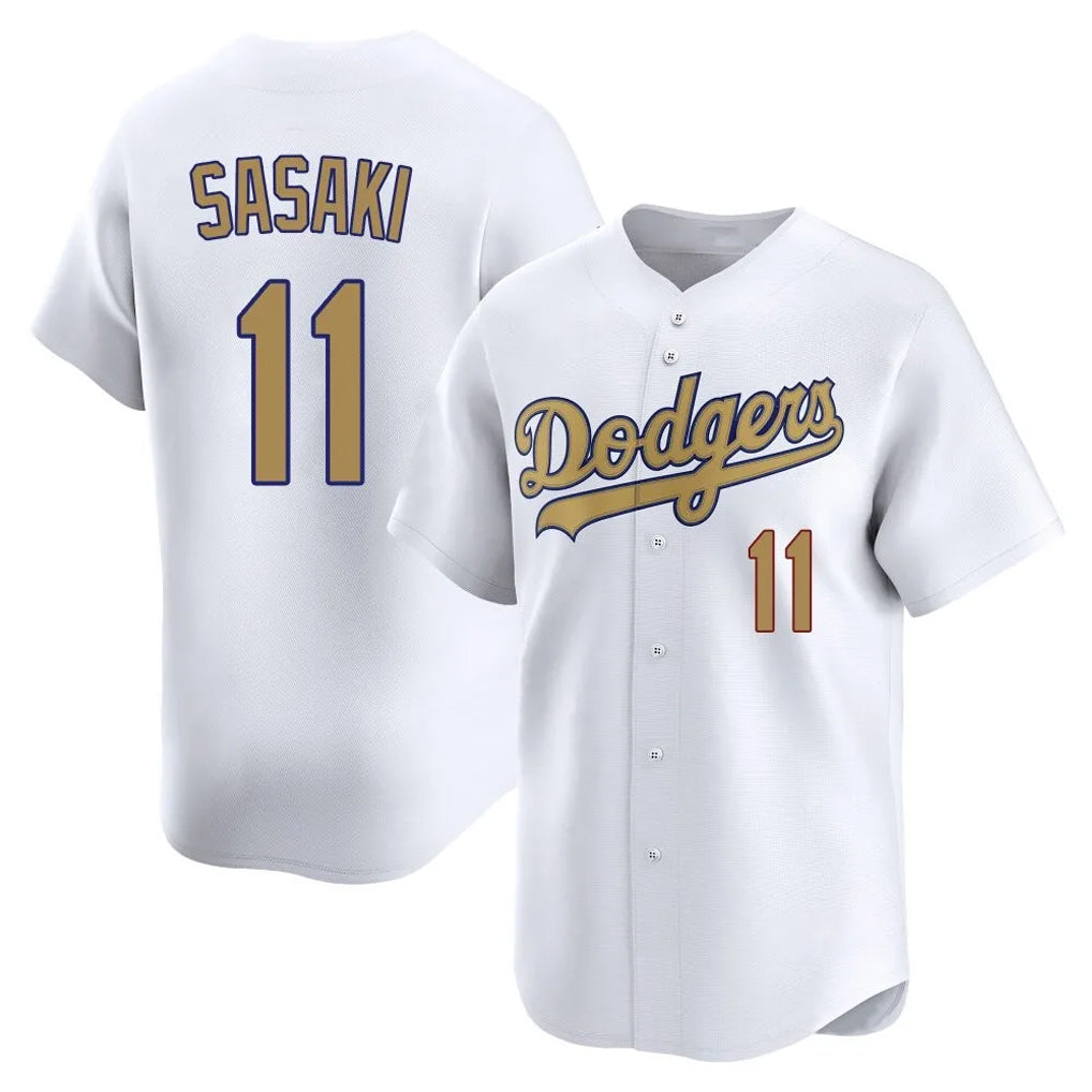 Kooe LA.Dodgers #11 Roki Sasaki Player Gold Collection Limited Home Stitched Jerseys