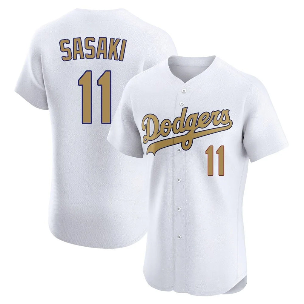 Kooe LA.Dodgers #11 Roki Sasaki Player Gold Limited Elite Home Stitched Jerseys