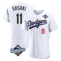 Kooe LA.Dodgers #11 Roki Sasaki Player Gold White World Series 2026 Collection Stadium Limited Elite Stitched Jerseys