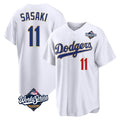 Kooe LA.Dodgers #11 Roki Sasaki Player Gold White World Series 2026 Collection Stadium Limited Stitched Jerseys