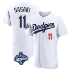 Kooe LA.Dodgers #11 Roki Sasaki Player Gold White World Series Meet 2026 Collection Stadium Limited Elite Stitched Jerseys