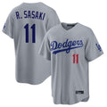 Kooe LA.Dodgers #11 Roki Sasaki Player Gray Game Home Stitched Jerseys