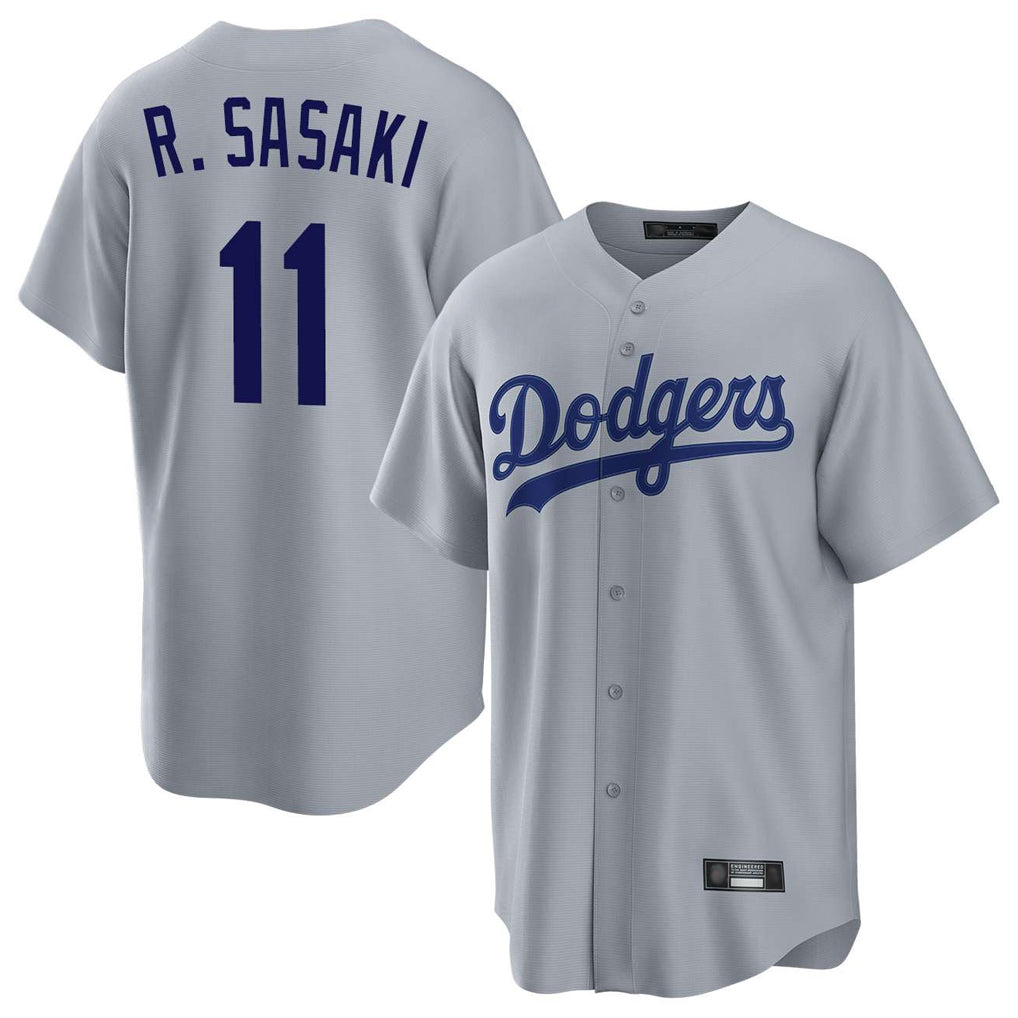 Kooe LA.Dodgers #11 Roki Sasaki Player Gray Game Stitched Jerseys