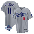 Kooe LA.Dodgers #11 Roki Sasaki Player Gray World Series Meet Game Home Stitched Jerseys