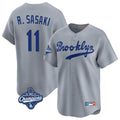 Kooe LA.Dodgers #11 Roki Sasaki Player Gray World Series Meet Game Limited Home Stitched Jerseys