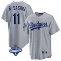 Kooe LA.Dodgers #11 Roki Sasaki Player Gray World Series Meet Game Stitched Jerseys