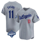 Kooe LA.Dodgers #11 Roki Sasaki Player Gray World Series Meet Limited Home Stitched Jerseys