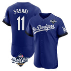 Kooe LA.Dodgers #11 Roki Sasaki Player Royal World Series City Connect Elite Home Stitched Jerseys