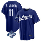 Kooe LA.Dodgers #11 Roki Sasaki Player Royal World Series Meet Game Stitched Jerseys