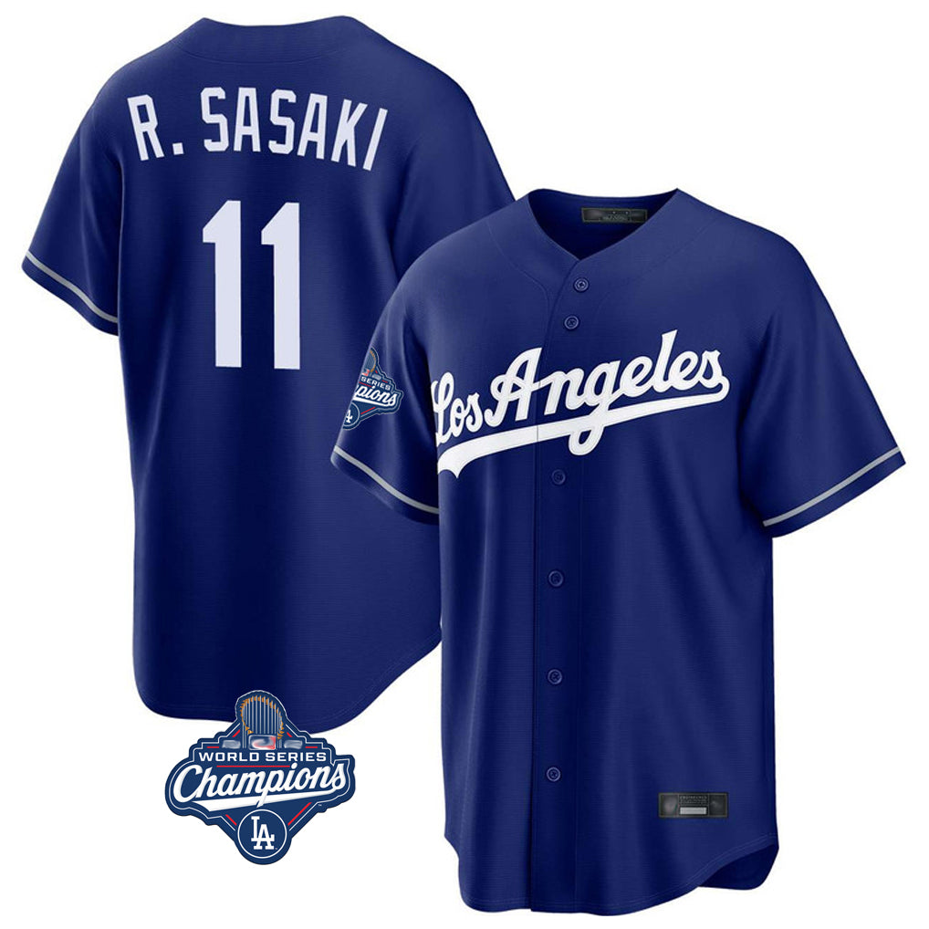 Kooe LA.Dodgers #11 Roki Sasaki Player Royal World Series Meet Game Stitched Jerseys