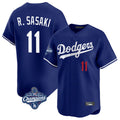 Kooe LA.Dodgers #11 Roki Sasaki Player Royal World Series Meet Limited Home Stitched Jerseys