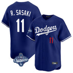 Kooe LA.Dodgers #11 Roki Sasaki Player Royal World Series Meet Limited Home Stitched Jerseys