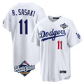 Kooe LA.Dodgers #11 Roki Sasaki Player White World Series Home Game Stitched Jerseys