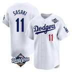Kooe LA.Dodgers #11 Roki Sasaki Player White World Series Limited Home Stitched Jerseys