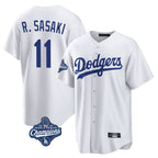 Kooe LA.Dodgers #11 Roki Sasaki Player White World Series Meet Game Home Stitched Jerseys