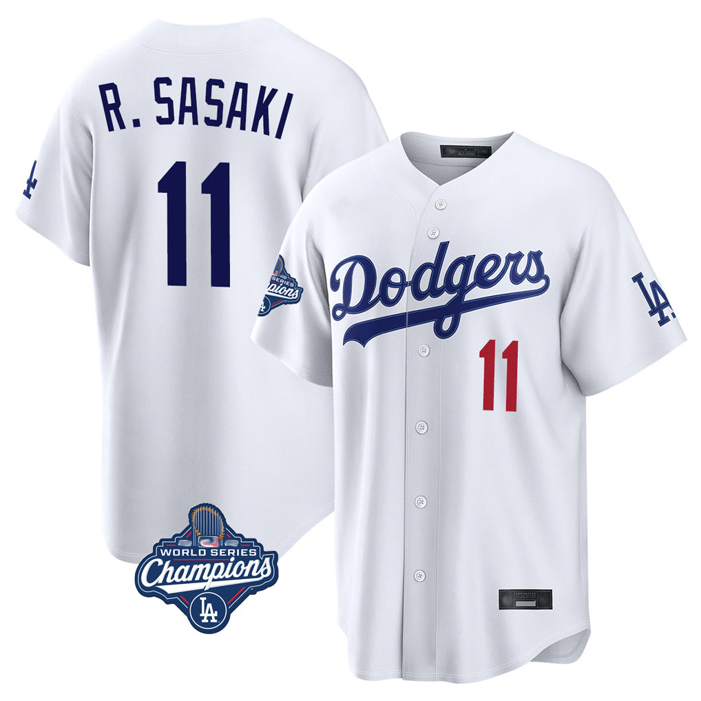 Kooe LA.Dodgers #11 Roki Sasaki Player White World Series Meet Home Game Stitched Jerseys