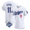 Kooe LA.Dodgers #11 Roki Sasaki Player White World Series Meet Limited Elite Home Stitched Jerseys