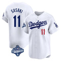 Kooe LA.Dodgers #11 Roki Sasaki Player White World Series Meet Limited Home Stitched Jerseys