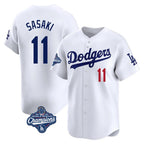 Kooe LA.Dodgers #11 Roki Sasaki Player White World Series Meet Limited Home Stitched Jerseys