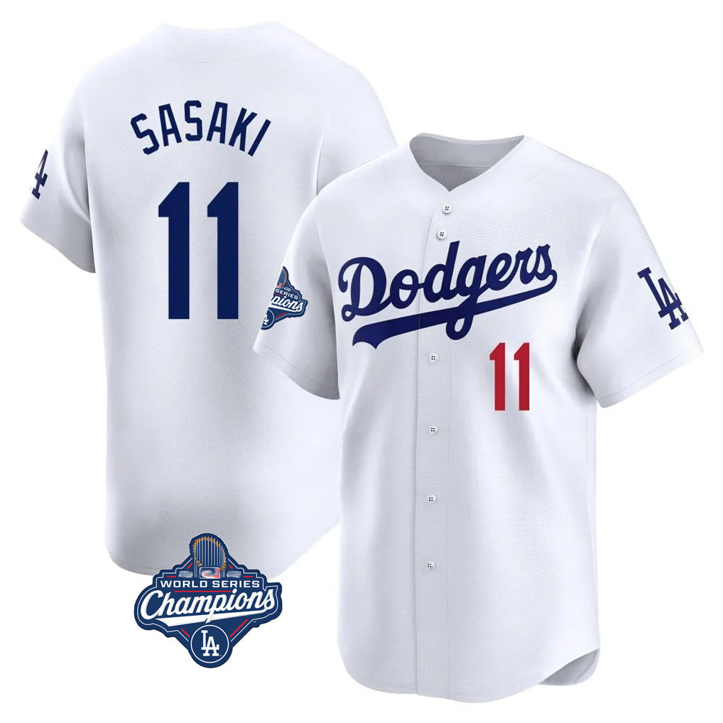 Kooe LA.Dodgers #11 Roki Sasaki Player White World Series Meet Limited Home Stitched Jerseys