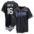 Kooe LA.Dodgers #16 Will Smith Player Black World Series Carbon Limited Home Stitched Jerseys