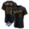 Kooe LA.Dodgers #16 Will Smith Player Black World Series Meet Snake Skin City Limited Elite Home Stitched Jerseys