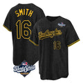 Kooe LA.Dodgers #16 Will Smith Player Black World Series Snake Skin City Game Home Stitched Jerseys
