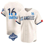 Kooe LA.Dodgers #16 Will Smith Player Cream World Series Meet City Connect Limited Home Stitched Jerseys