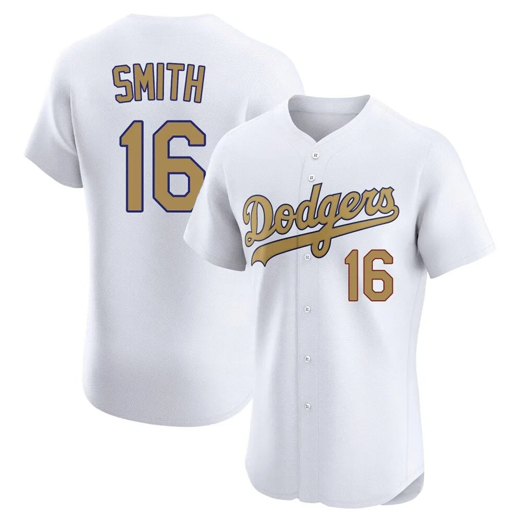 Kooe LA.Dodgers #16 Will Smith Player Gold Limited Elite Home Stitched Jerseys
