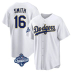 Kooe LA.Dodgers #16 Will Smith Player Gold White World Series Meet 2026 Collection Stadium Game Stitched Jerseys