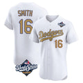 Kooe LA.Dodgers #16 Will Smith Player Gold World Series Limited Elite Home Stitched Jerseys