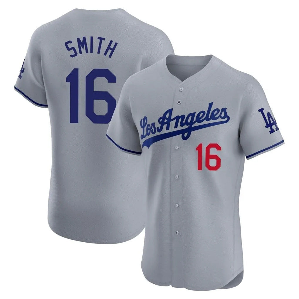 Kooe LA.Dodgers #16 Will Smith Player Gray Limited Elite Home Stitched Jerseys