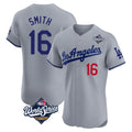 Kooe LA.Dodgers #16 Will Smith Player Gray World Series Limited Elite Home Stitched Jerseys