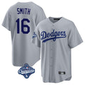 Kooe LA.Dodgers #16 Will Smith Player Gray World Series Meet Game Stitched Jerseys