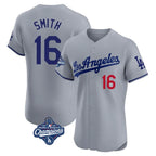 Kooe LA.Dodgers #16 Will Smith Player Gray World Series Meet Limited Elite Home Stitched Jerseys