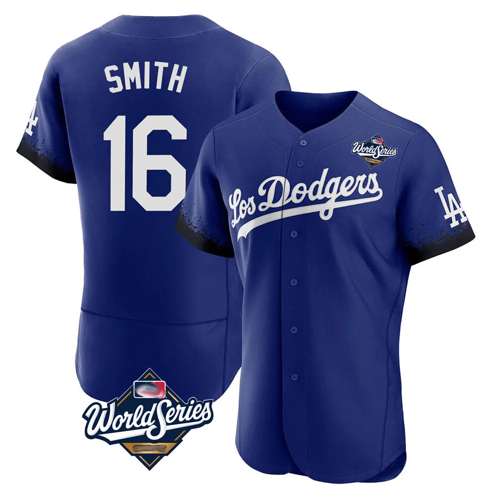 Kooe LA.Dodgers #16 Will Smith Player Royal World Series City Connect Elite Home Stitched Jerseys