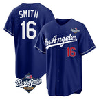 Kooe LA.Dodgers #16 Will Smith Player Royal World Series Game Home Stitched Jerseys