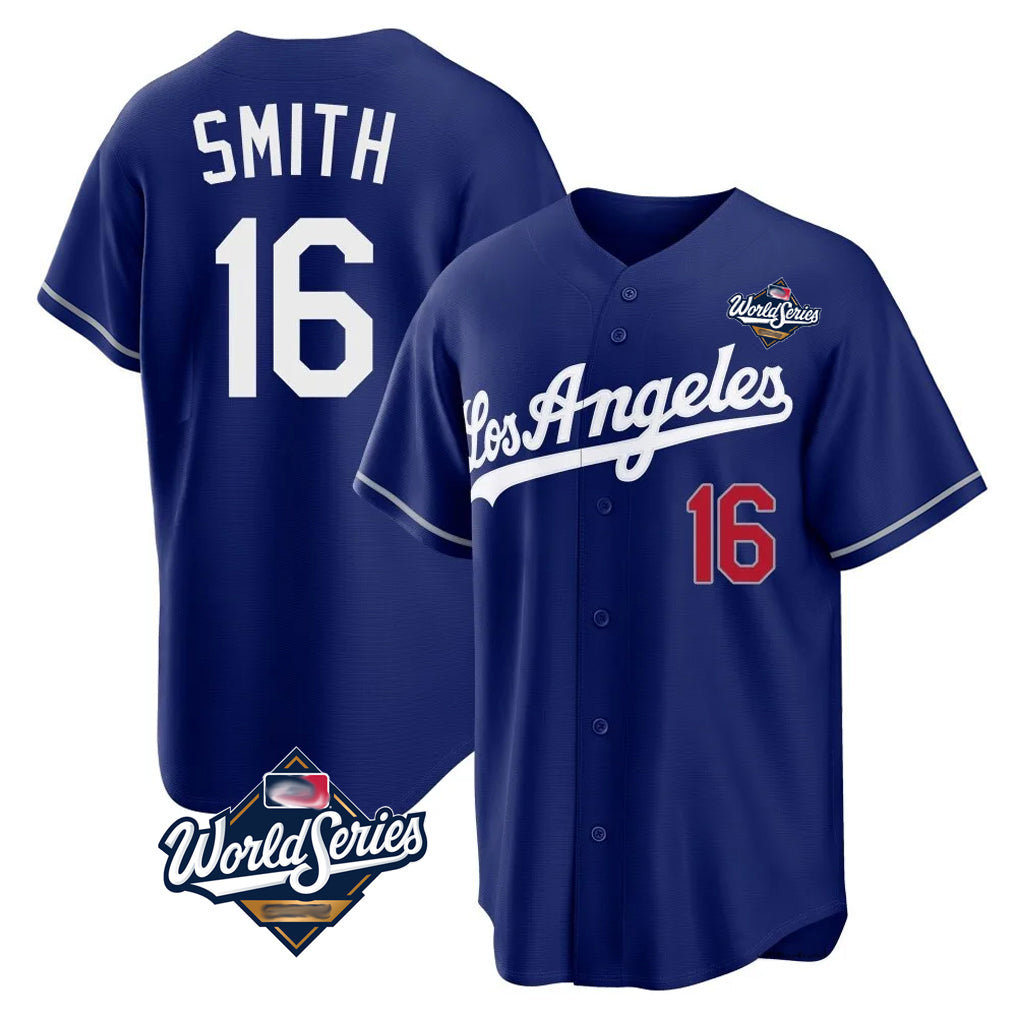 Kooe LA.Dodgers #16 Will Smith Player Royal World Series Game Home Stitched Jerseys