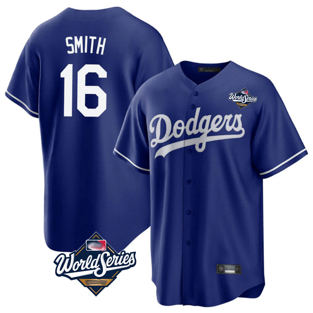 Kooe LA.Dodgers #16 Will Smith Player Royal World Series Game Stitched Jerseys