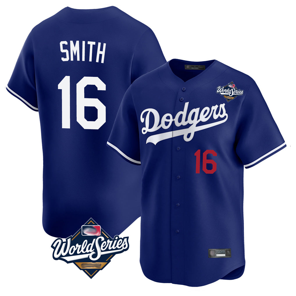 Kooe LA.Dodgers #16 Will Smith Player Royal World Series Limited Home Stitched Jerseys